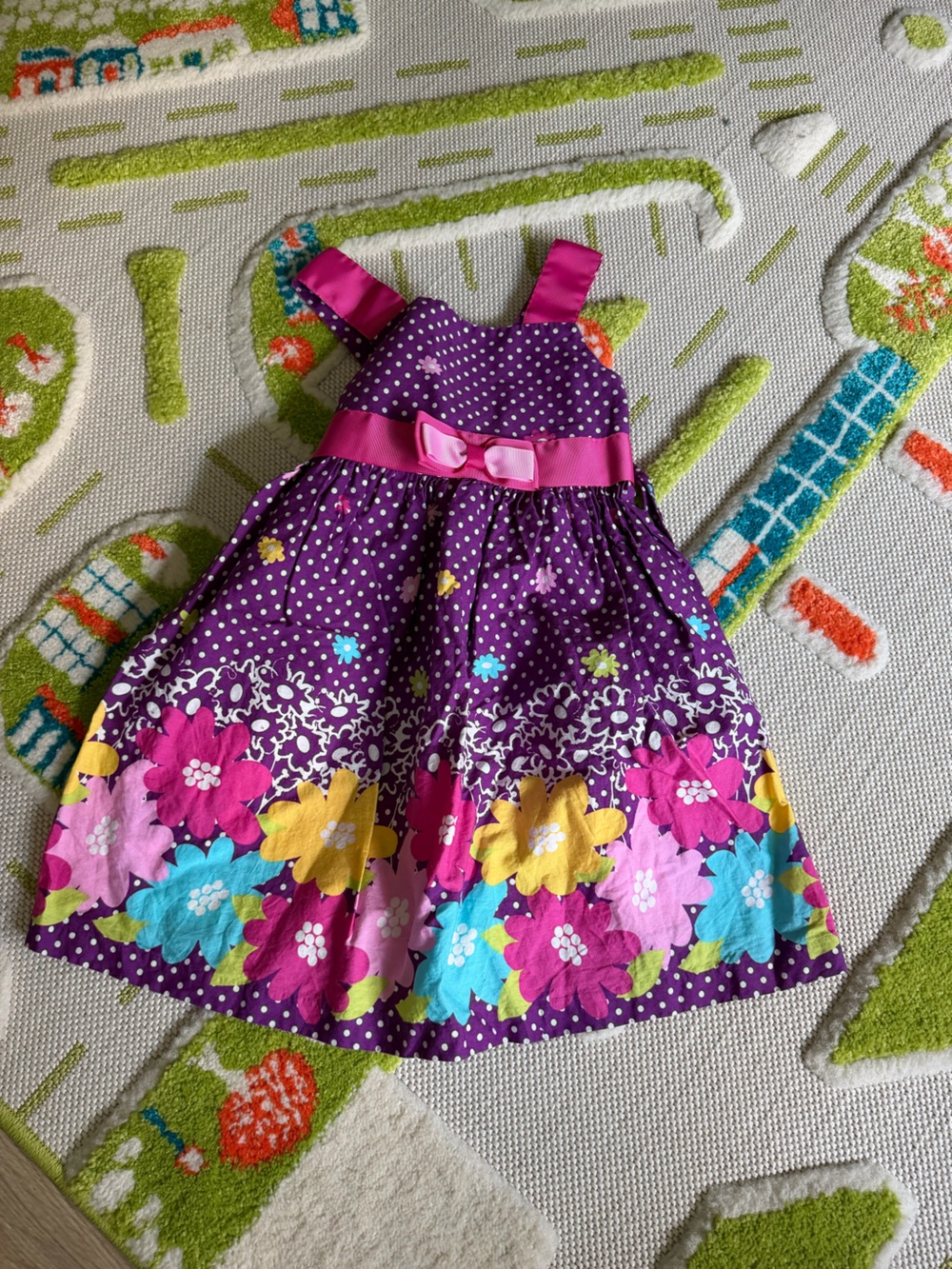 Jessica Ann Purple Flower Polka Dot Dress.
